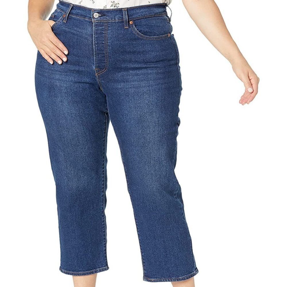 Levi’s Wedgie Straight High Rise Crop Blue Denim Jeans 20W NWT